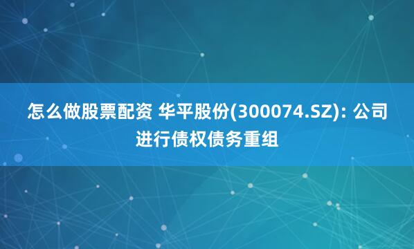 怎么做股票配资 华平股份(300074.SZ): 公司进行债权债务重组